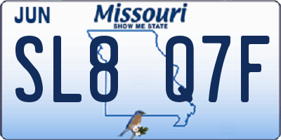 MO license plate SL8Q7F