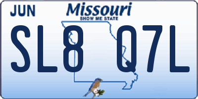 MO license plate SL8Q7L