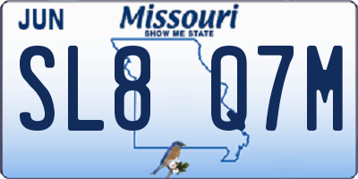 MO license plate SL8Q7M