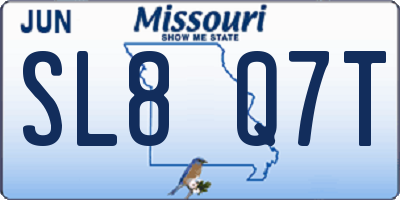 MO license plate SL8Q7T