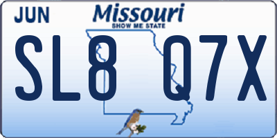 MO license plate SL8Q7X