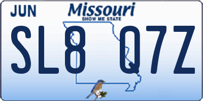 MO license plate SL8Q7Z