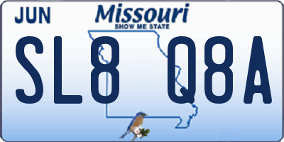 MO license plate SL8Q8A