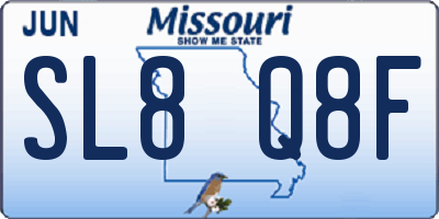 MO license plate SL8Q8F