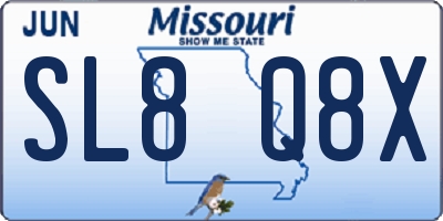 MO license plate SL8Q8X
