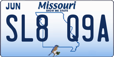 MO license plate SL8Q9A