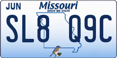 MO license plate SL8Q9C