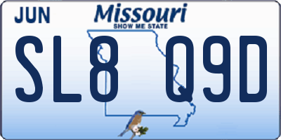 MO license plate SL8Q9D