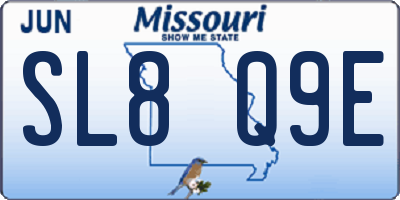 MO license plate SL8Q9E