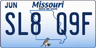 MO license plate SL8Q9F