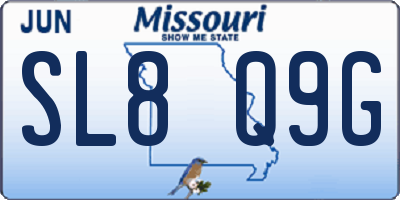 MO license plate SL8Q9G