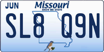 MO license plate SL8Q9N