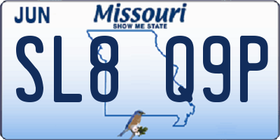 MO license plate SL8Q9P