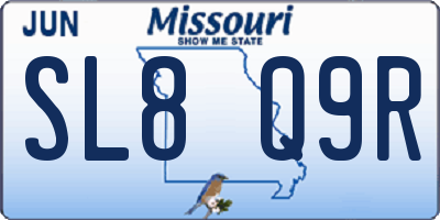 MO license plate SL8Q9R