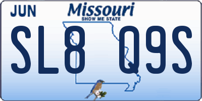MO license plate SL8Q9S