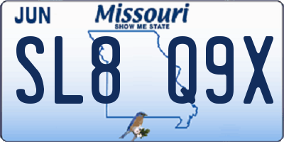 MO license plate SL8Q9X