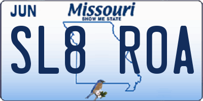 MO license plate SL8R0A