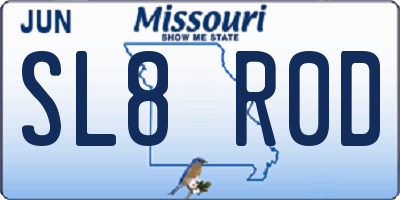 MO license plate SL8R0D