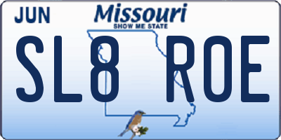 MO license plate SL8R0E