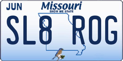 MO license plate SL8R0G