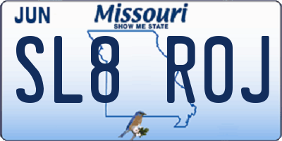 MO license plate SL8R0J