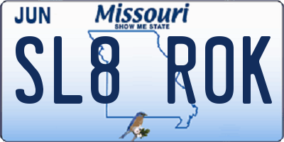 MO license plate SL8R0K