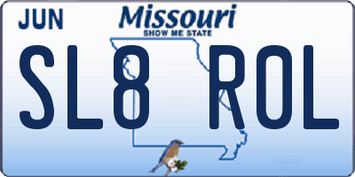 MO license plate SL8R0L
