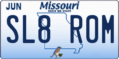MO license plate SL8R0M