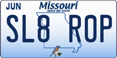 MO license plate SL8R0P