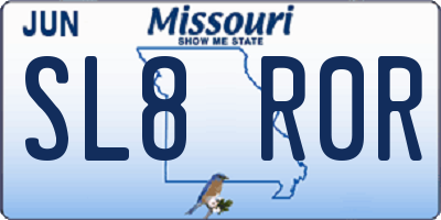 MO license plate SL8R0R