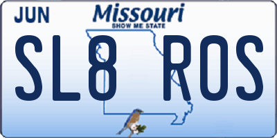 MO license plate SL8R0S