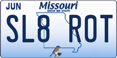 MO license plate SL8R0T