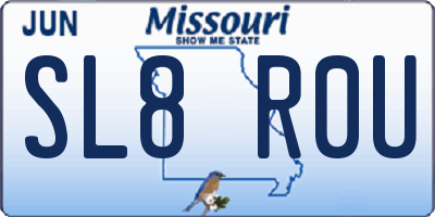 MO license plate SL8R0U
