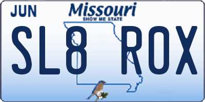 MO license plate SL8R0X