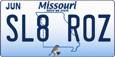MO license plate SL8R0Z