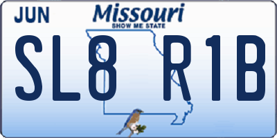 MO license plate SL8R1B
