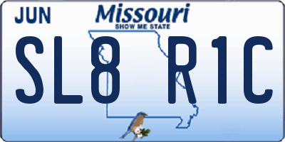 MO license plate SL8R1C