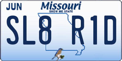 MO license plate SL8R1D
