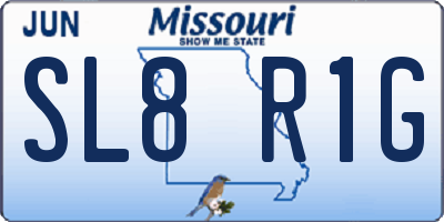 MO license plate SL8R1G