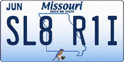 MO license plate SL8R1I