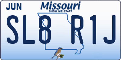 MO license plate SL8R1J