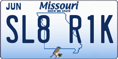 MO license plate SL8R1K