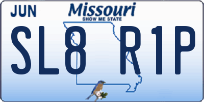 MO license plate SL8R1P