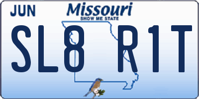 MO license plate SL8R1T