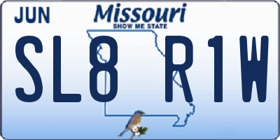 MO license plate SL8R1W