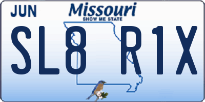 MO license plate SL8R1X