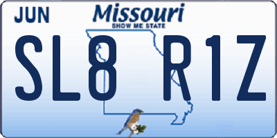 MO license plate SL8R1Z