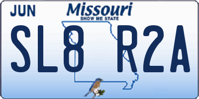 MO license plate SL8R2A