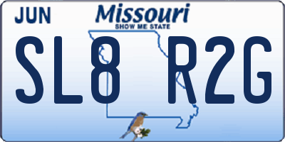 MO license plate SL8R2G
