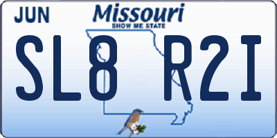 MO license plate SL8R2I